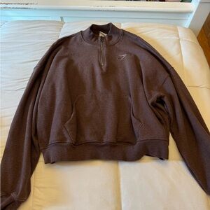 Women's Brown Quarter-Zip Sweater